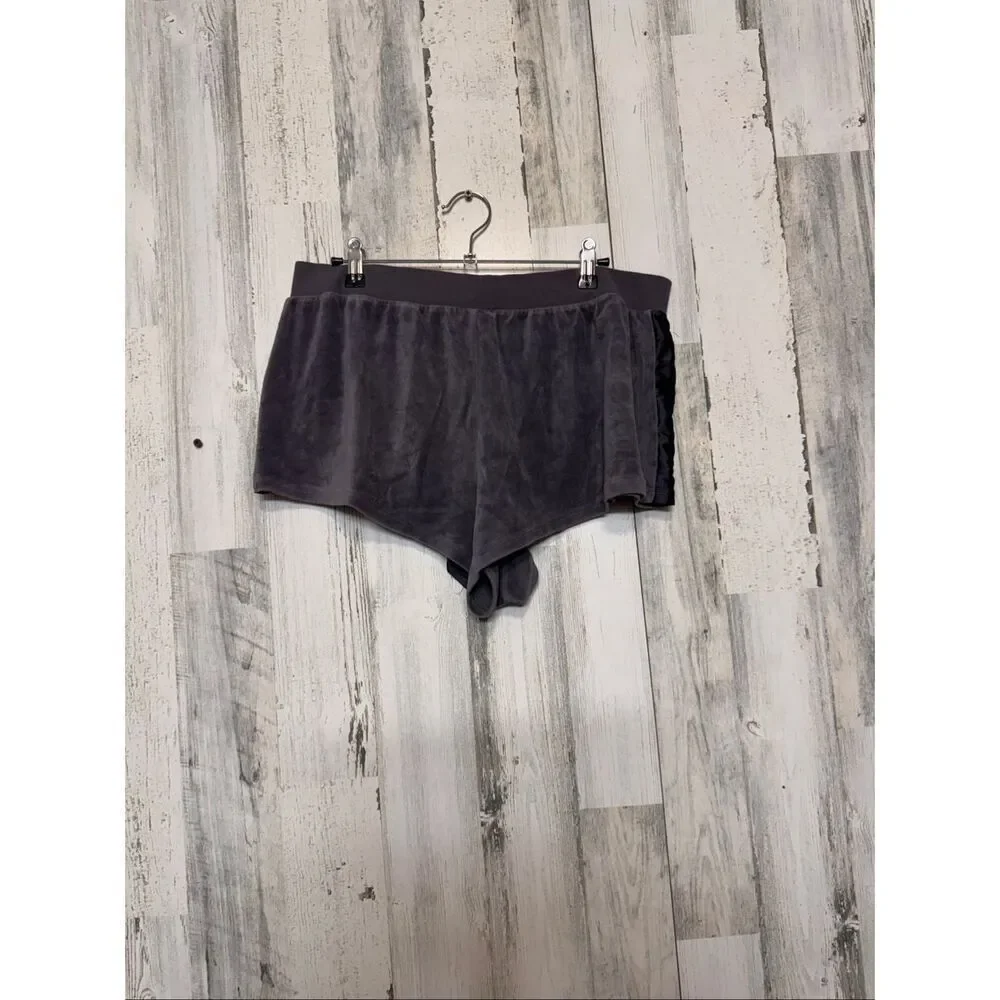 Victoria’s Secret Gray Lounge Shorts Women’s Size Large Velour Drawstring Sleep